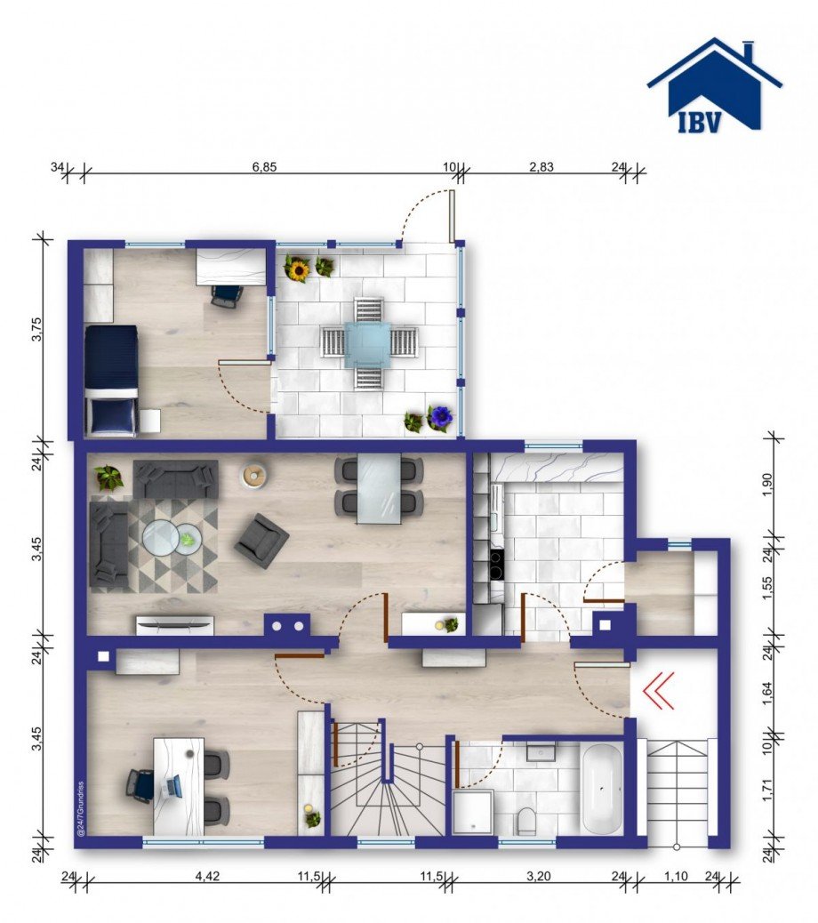 Grundriss EG Einfamilienhaus Markvippach