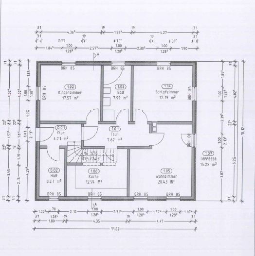 Grundriss EG Zweifamilienhaus Wutha-Farnroda