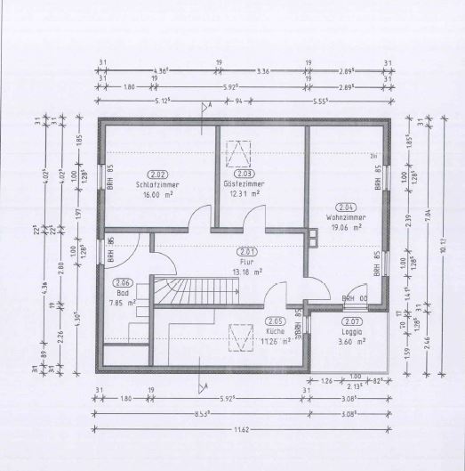 Grundriss DG Zweifamilienhaus Wutha-Farnroda