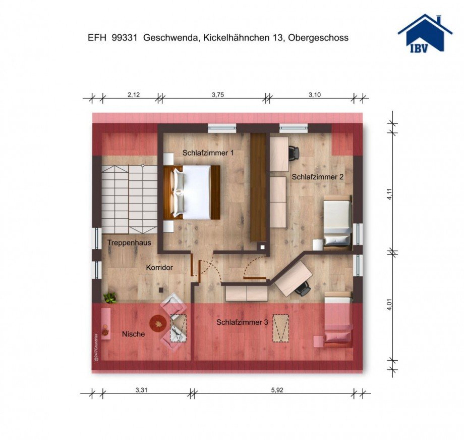 Grundriss Obergeschoss Einfamilienhaus Geschwenda Ilmkreis