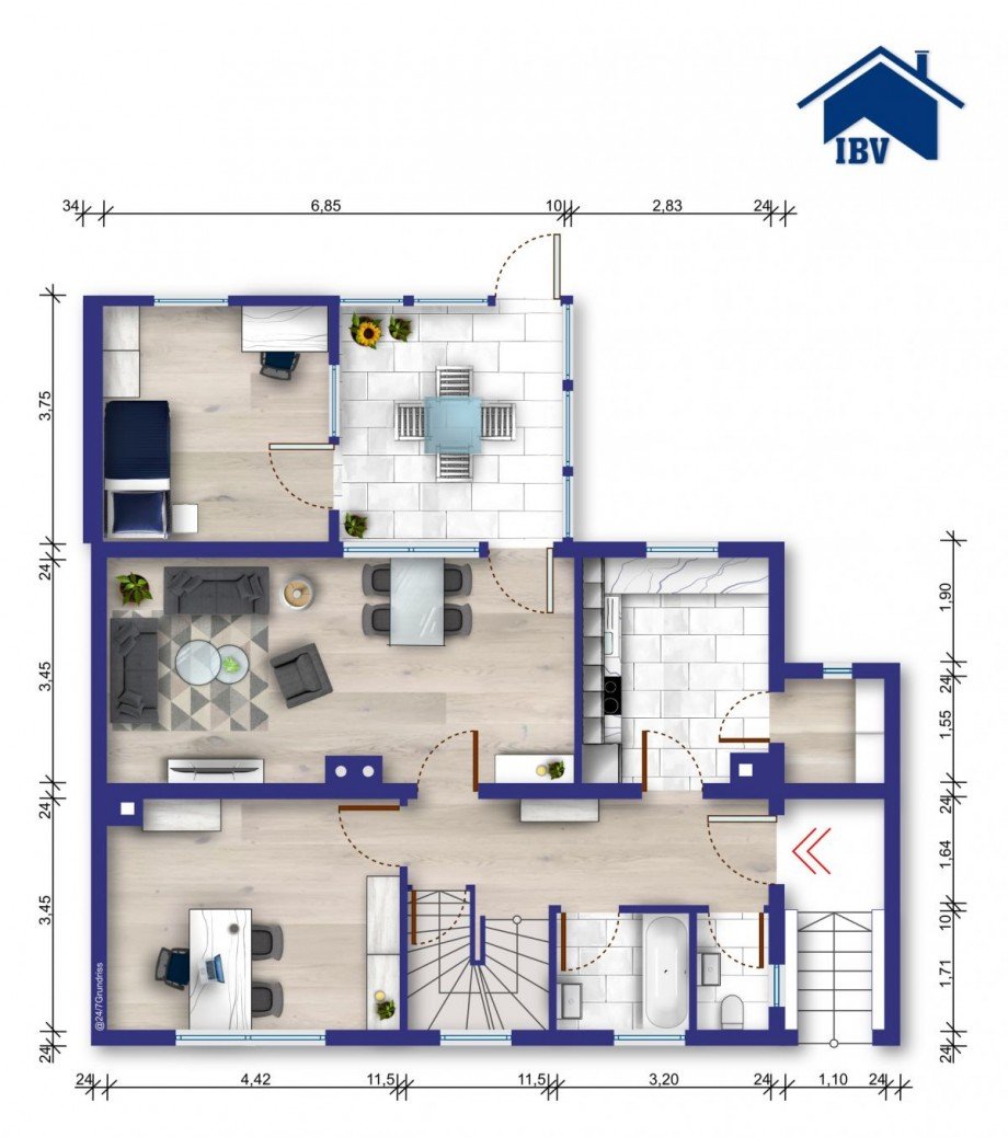 Grundriss EG Einfamilienhaus Markvippach