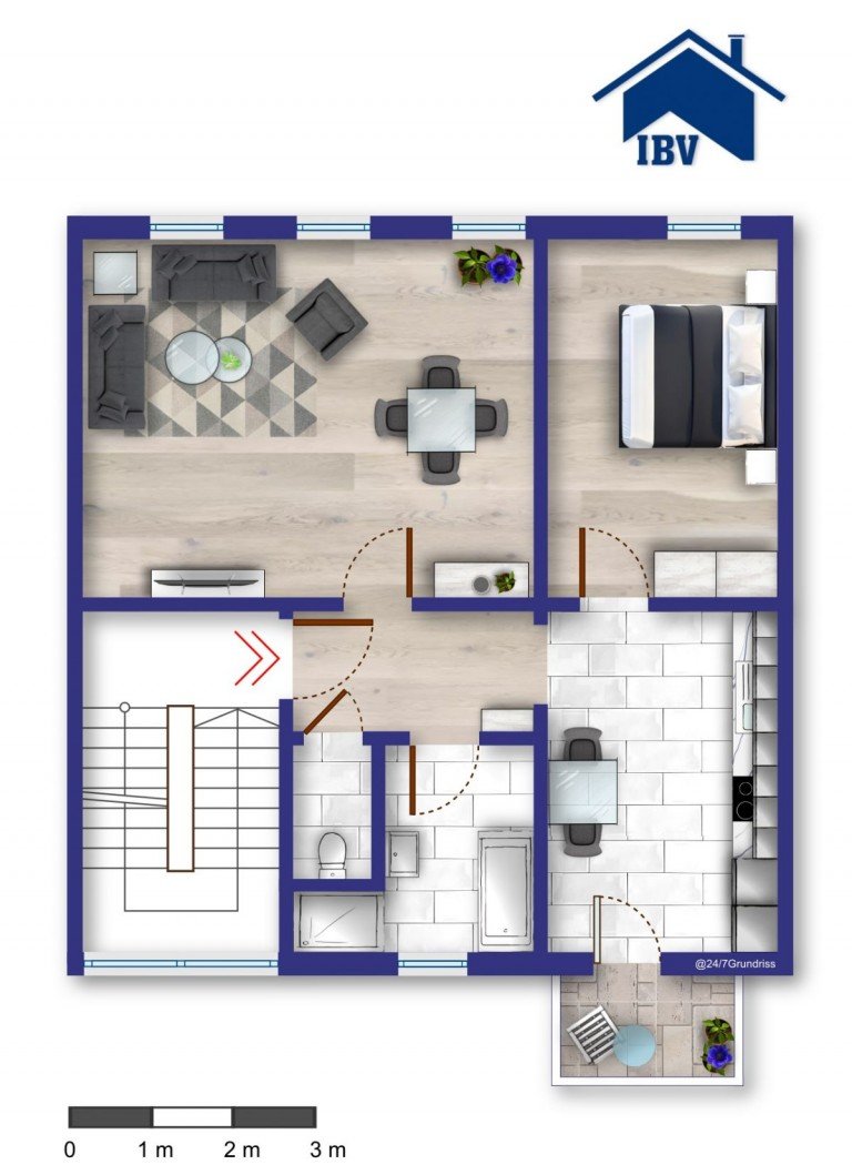 Grundriss 1.OG Ilmenau Wohnung Gem�tliche Wohnung mit Balkon in Ilmenau