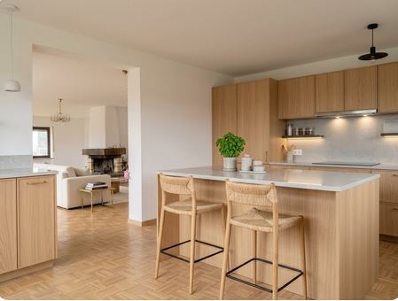 K�che mit Blick in das Wohnzimmer Bungalow Igensdorf