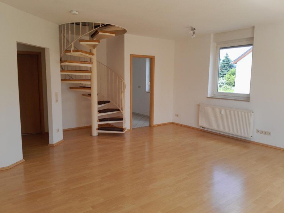 Wohnzimmer mit Balkon Maisonettewohnung Amt Wachsenburg OT Rockhausen